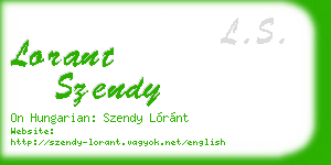 lorant szendy business card